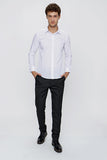 IMZA Men's Italian Collar Slim Fit Cotton Shirt – White – 1004240168
