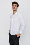 IMZA Men's Italian Collar Slim Fit Cotton Shirt – White – 1004240168
