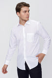 Long Sleeve Hard Collar Pocket Comfort Fit Shirt 1004240051