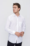 Long Sleeve Hard Collar Pocket Comfort Fit Shirt 1004240051