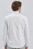 Long Sleeve Hard Collar Pocketless Slim Fit Stretch Shirt 1004240234