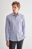Long Sleeve Plain Weave Stand Collar Cotton Casual Slim Fit Shirt 1004240903
