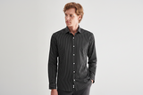 Long Sleeve Plain Weave Stand Collar Cotton Casual Slim Fit Shirt 1004240903