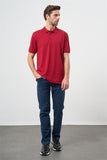 Short Sleeve Plain Pique Polo Collar Slim Fit Cotton Stretch T-Shirt 1011240900