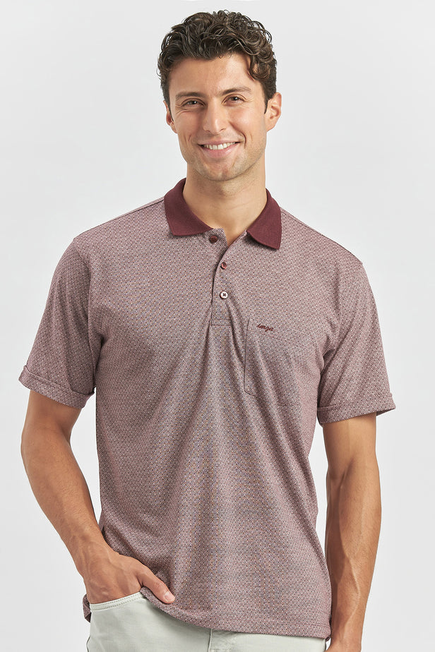 IMZA Men's Jacquard Comfort Fit Classic Polo T-Shirt – 1011240190
