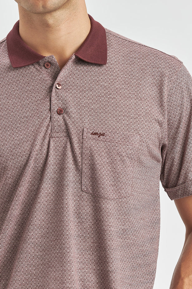 IMZA Men's Jacquard Comfort Fit Classic Polo T-Shirt – 1011240190