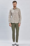 Long Sleeve Hard Collar Pocketless Slim Fit Shirt 1004240230
