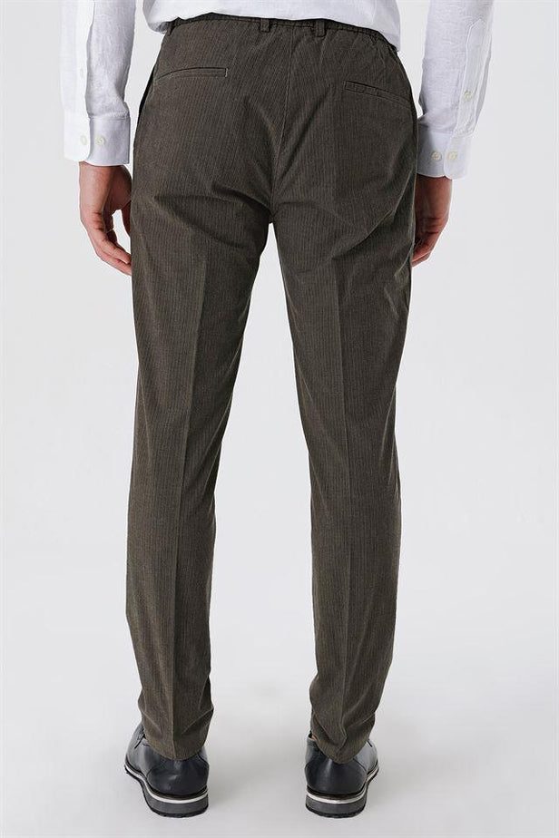 Green Side Pocket Corduroy Slim Fit Chino Trousers 1003230103