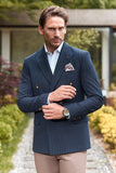 IMZA Men's Striped Double-Breasted Slim Fit Classic Blazer – 1002240159