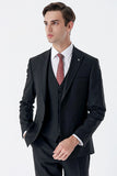 IMZA Men's Striped Peak Lapel Slim Fit 3-Piece Classic Suit – 1001235161