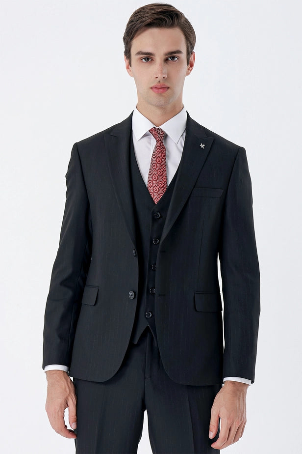 IMZA Men's Patterned Comfort Fit Stretch Classic Suit – 1001235163