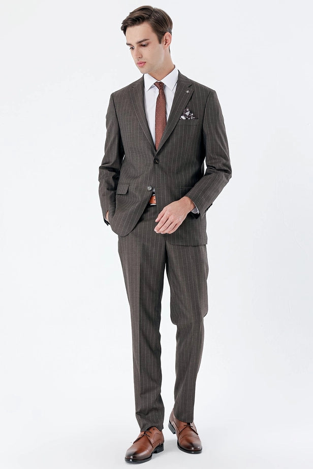 IMZA Men's Striped Comfort Fit Classic Suit – 1001235158