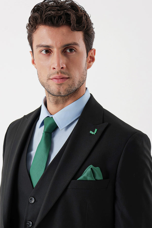 IMZA Men's Peak Lapel Slim Fit 3-Piece Classic Suit – 1001235156