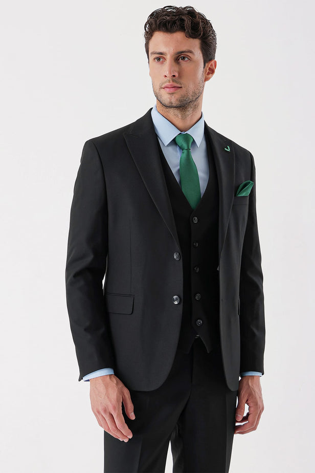 IMZA Men's Peak Lapel Slim Fit 3-Piece Classic Suit – 1001235156