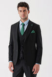 IMZA Men's Peak Lapel Slim Fit 3-Piece Classic Suit – 1001235156