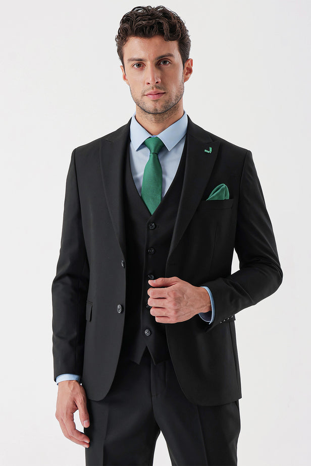 IMZA Men's Peak Lapel Slim Fit 3-Piece Classic Suit – 1001235156