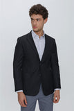 Navy Self-Patterned Armured Notch Lapel Full-Lined 6 Drop Comfort Fit Blazer 1002225170