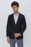 Navy Self-Patterned Armured Notch Lapel Full-Lined 6 Drop Comfort Fit Blazer 1002225170