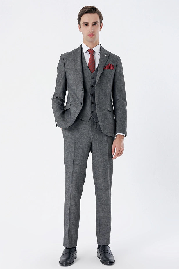 IMZA Men's Peak Lapel Slim Fit 3-Piece Classic Suit – 1001235159