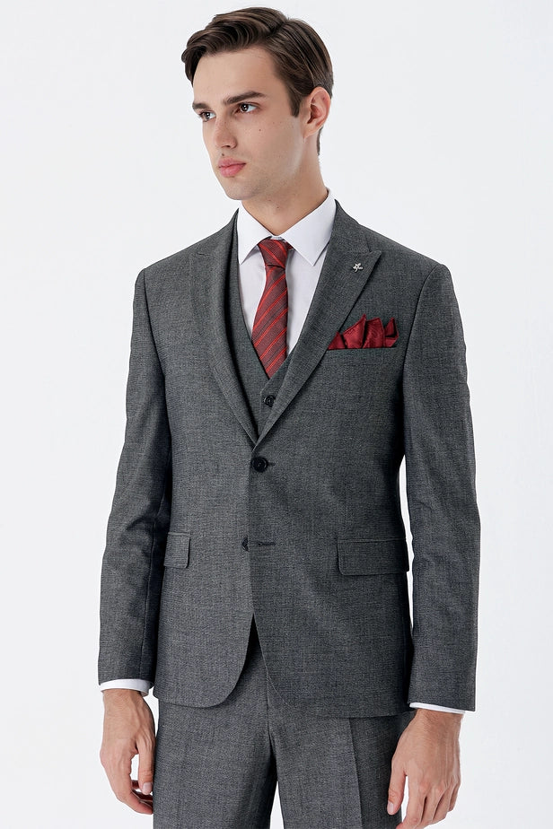 IMZA Men's Peak Lapel Slim Fit 3-Piece Classic Suit – 1001235159