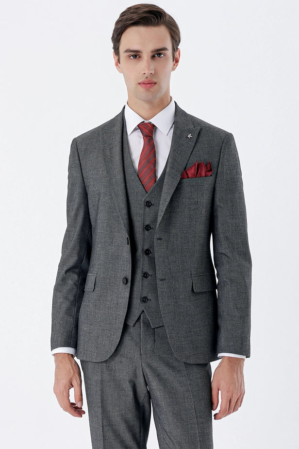 IMZA Men's Peak Lapel Slim Fit 3-Piece Classic Suit – 1001235159