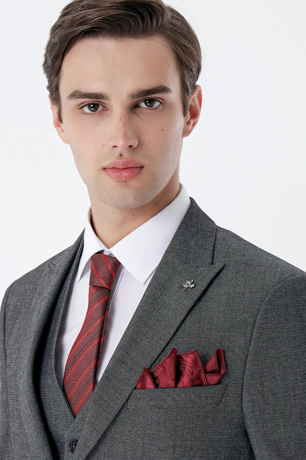 IMZA Men's Peak Lapel Slim Fit 3-Piece Classic Suit – 1001235159
