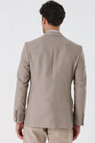 Mink Brown Patterned Notch Lapel Lined 6 Drop Comfort Fit Classic Blazer 1002230164
