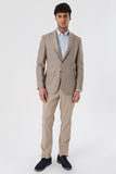 Mink Brown Patterned Notch Lapel Lined 6 Drop Comfort Fit Classic Blazer 1002230164