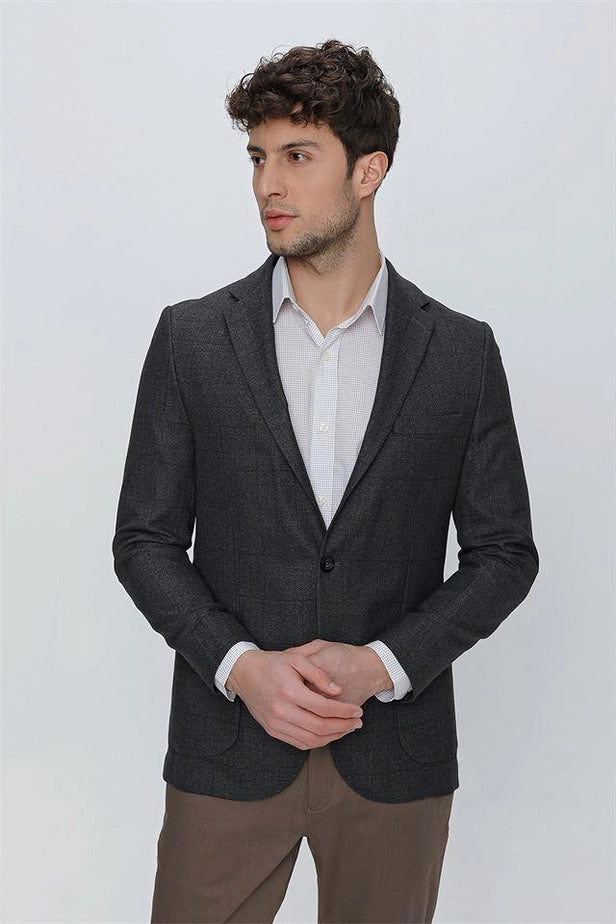 IMZA Men's Patterned Mono Lapel Comfort Fit Blazer – 1002225172