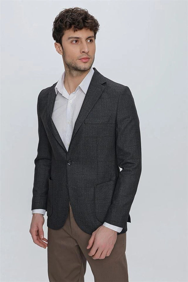 IMZA Men's Patterned Mono Lapel Comfort Fit Blazer – 1002225172