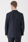 Navy Self-Patterned Notch Lapel Stretch 6 Drop Comfort Fit Classic Suit 1001235153