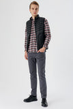 Black Stand Collar Padded Slim Fit Puffer Vest 1009235153