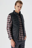 Black Stand Collar Padded Slim Fit Puffer Vest 1009235153