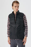 Black Stand Collar Padded Slim Fit Puffer Vest 1009235153