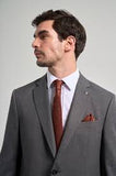 Gray Self-Patterned Notch Lapel Full-Lined Stretch 4 Drop Comfort Fit Suit 1001250169