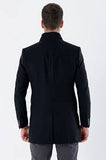 Plain Quilted-Lined Slim Fit Classic Long Coat 1008235171