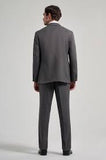 Gray Self-Patterned Notch Lapel Full-Lined Stretch 4 Drop Comfort Fit Suit 1001250169