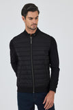 Black Suprem Stand Collar Unlined Slim Fit Coat 1007250114