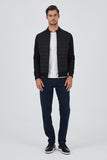 Black Suprem Stand Collar Unlined Slim Fit Coat 1007250114