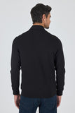 Black Suprem Stand Collar Unlined Slim Fit Coat 1007250114