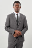Gray Striped Notch Lapel 6 Drop Comfort Fit Classic Suit 1001245160