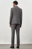 Gray Striped Notch Lapel 6 Drop Comfort Fit Classic Suit 1001245160