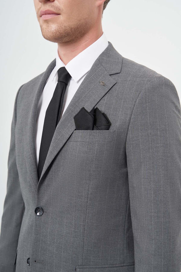 IMZA Men's Striped Mono Lapel Slim Fit Classic Suit – 1001245102