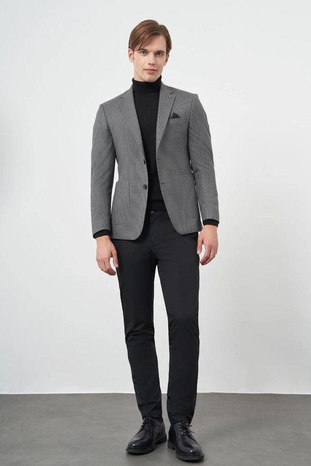 IMZA Men's Houndstooth Slim Fit Classic Blazer – 1002245106