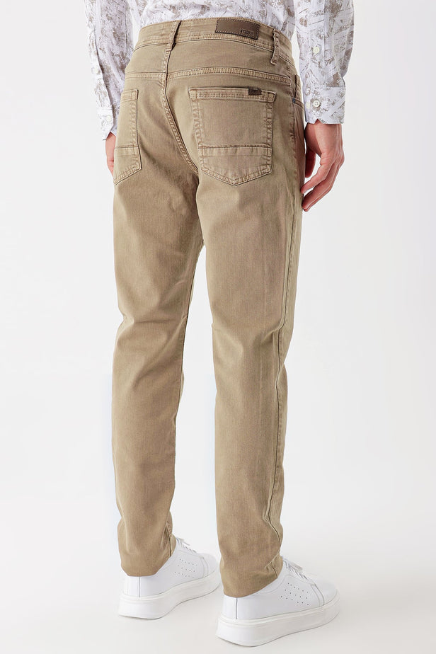 Five Pocket Cotton Gabardine Slim Fit Casual Trousers 1003235318