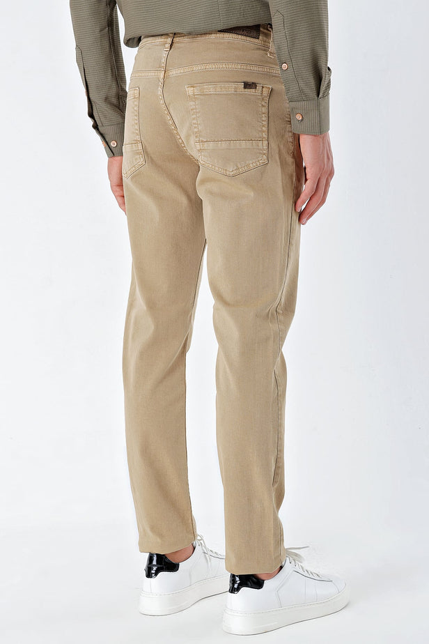 Five Pocket Cotton Gabardine Slim Fit Casual Trousers 1003235318