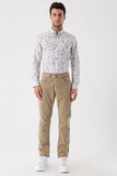 Five Pocket Cotton Gabardine Slim Fit Casual Trousers 1003235318