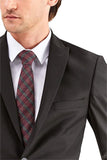 Black Gabardine Peak Lapel Lined 6 Drop Slim Fit Suit 1001230011