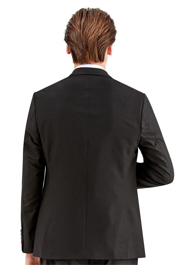 Black Gabardine Peak Lapel Lined 6 Drop Slim Fit Suit 1001230011