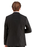 Black Gabardine Peak Lapel Lined 6 Drop Slim Fit Suit 1001230011